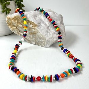 Multicolored Beaded Chip Necklace